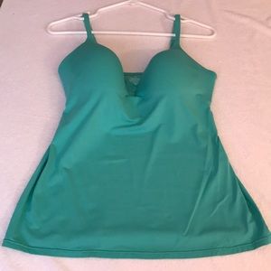Teal bra tank with padded cups